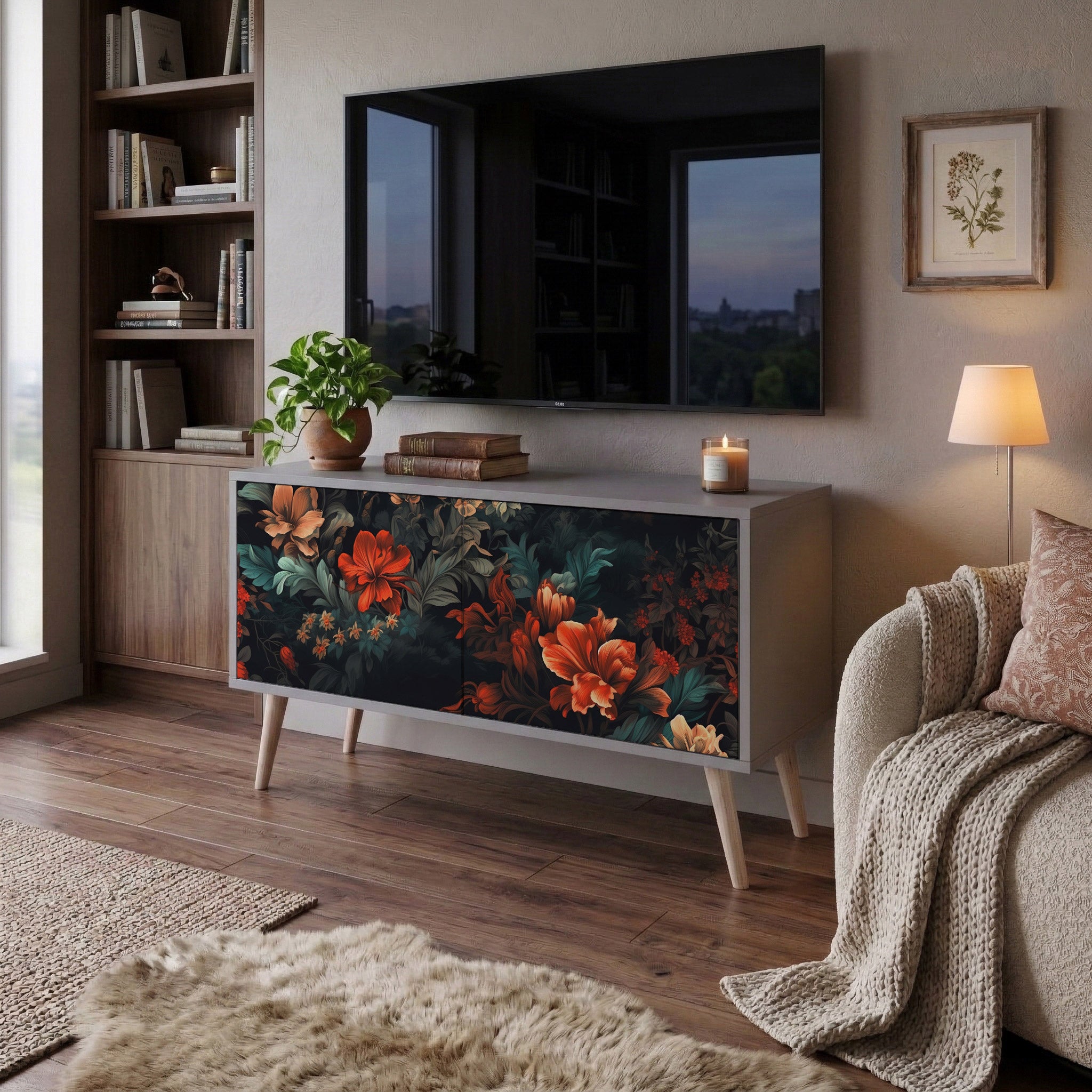 IMAGINARY BLOSSOM Compact 2-Door TV Cabinet