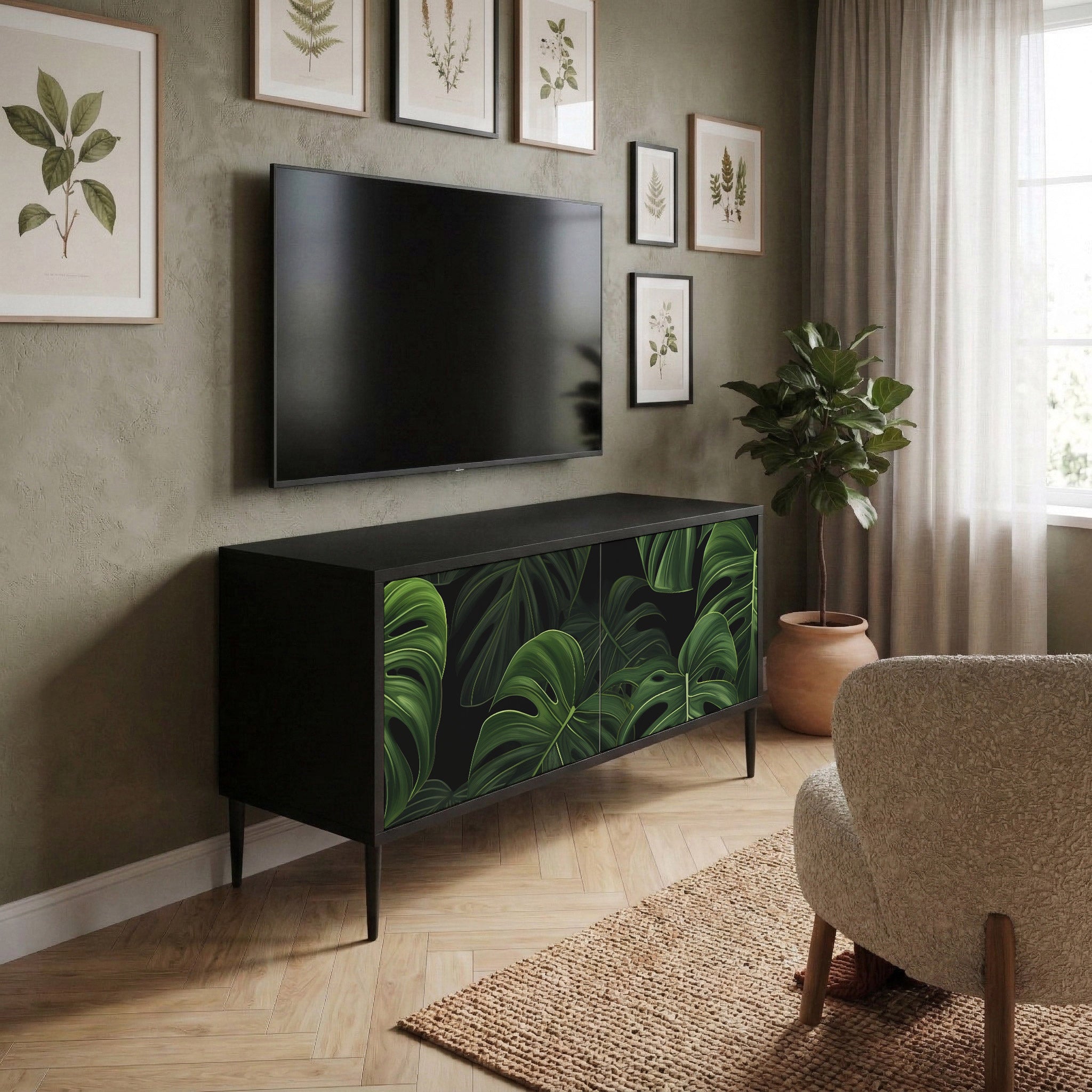 INFINITE MONSTERA Compact 2-Door TV Cabinet
