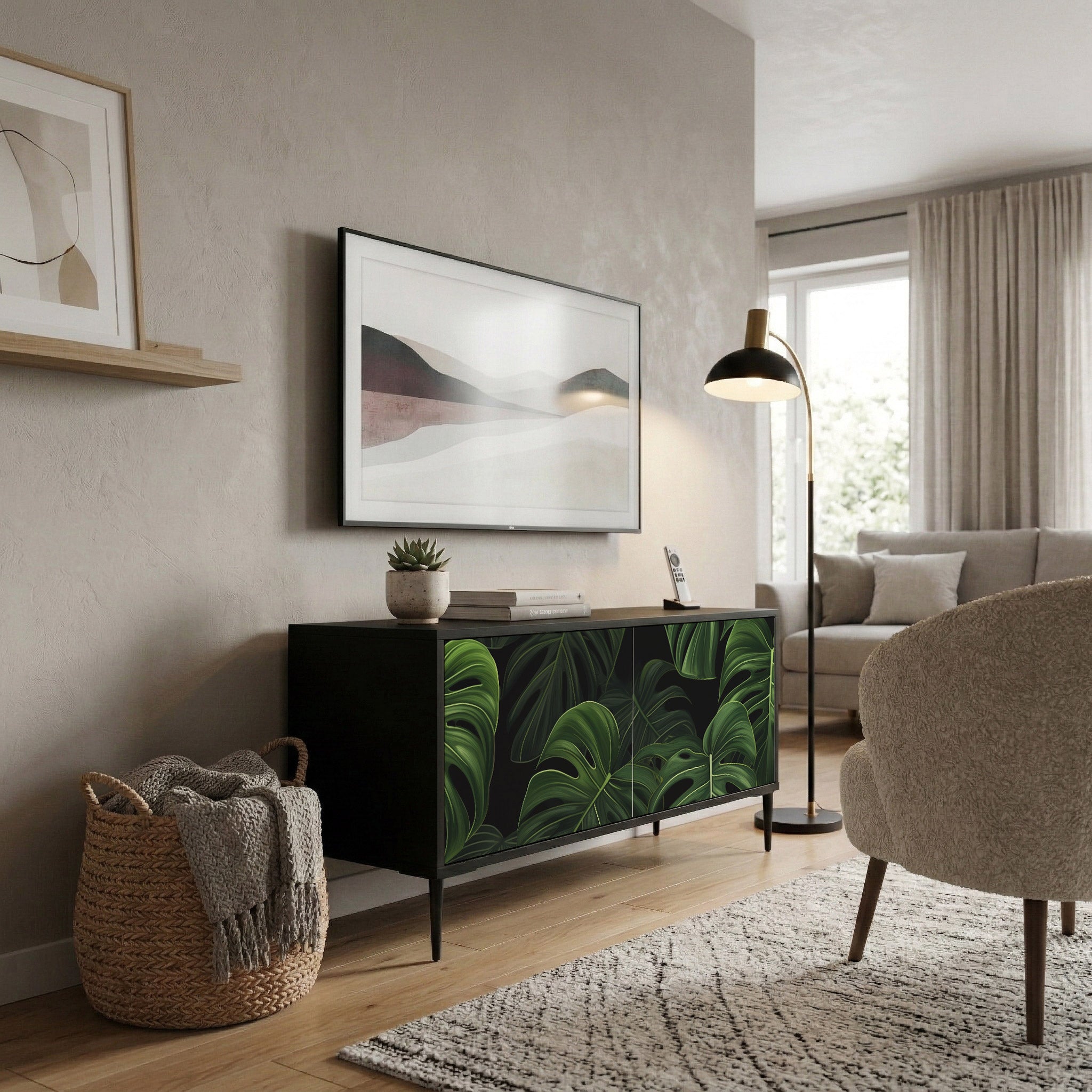 INFINITE MONSTERA Compact 2-Door TV Cabinet