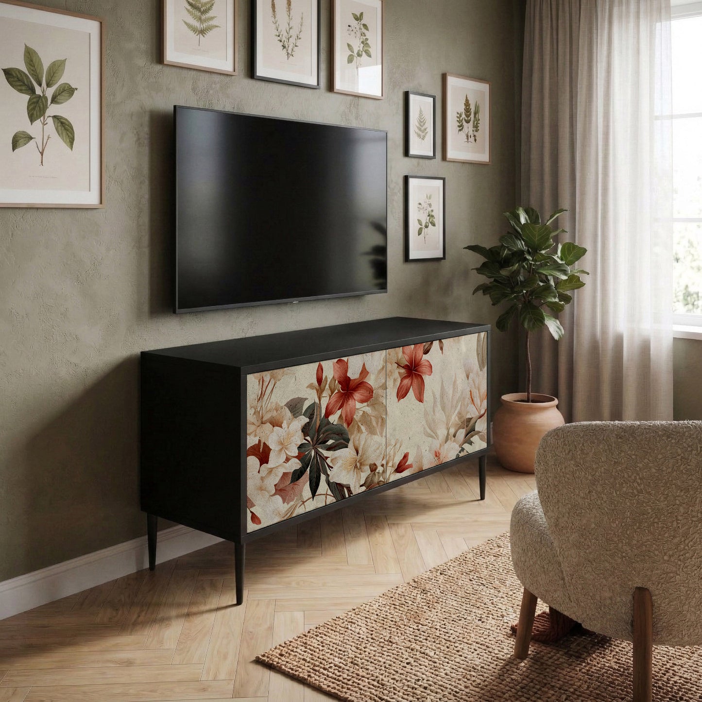 PETAL HARMONY Móvel de TV Compacto de 2 Portas