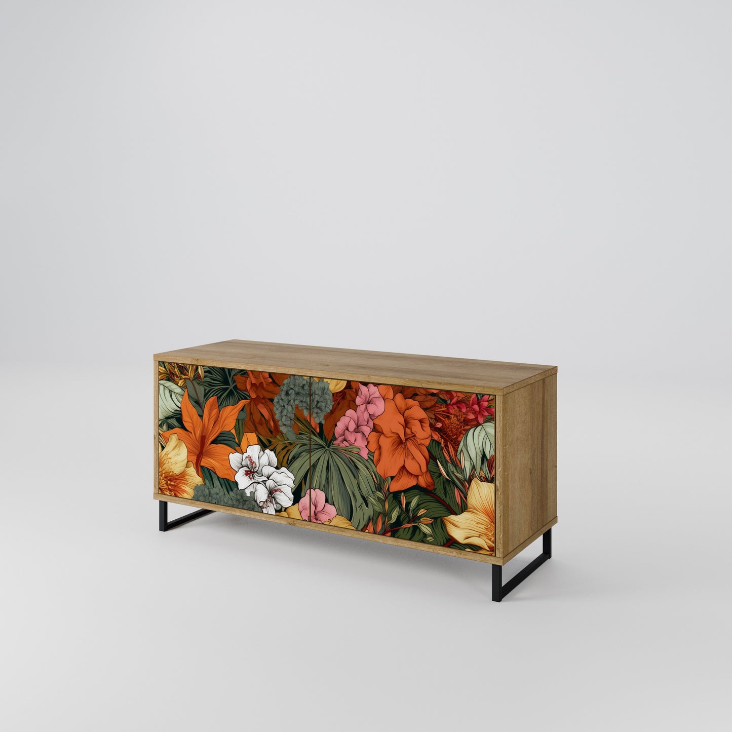 RADIANT FLORA Móvel de TV Compacto de 2 Portas