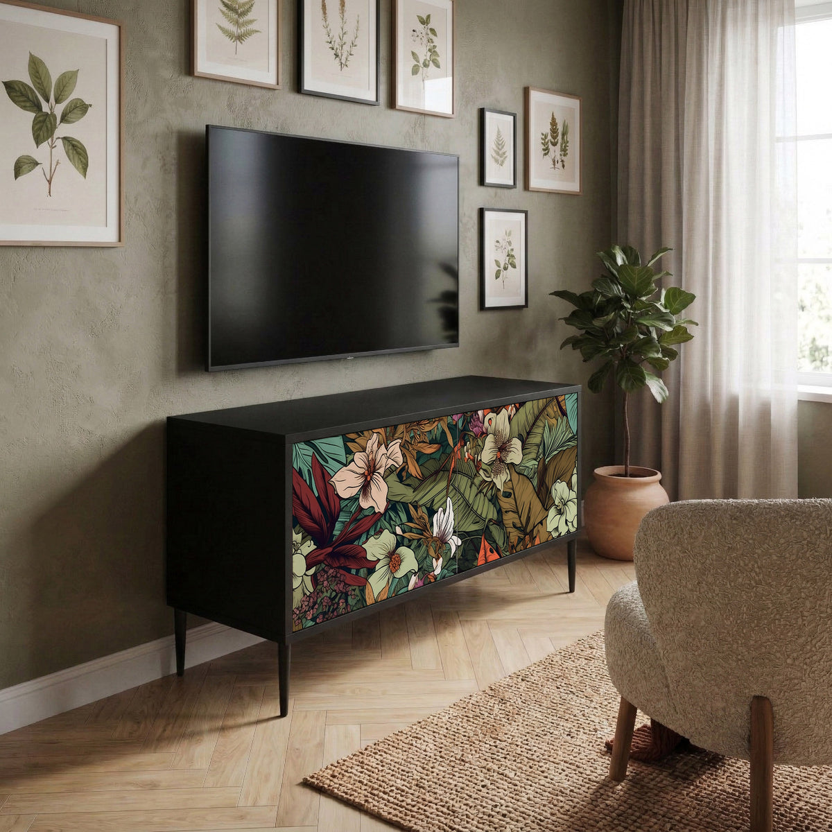 BOTANICAL EMERGENCE Móvel de TV Compacto de 2 Portas