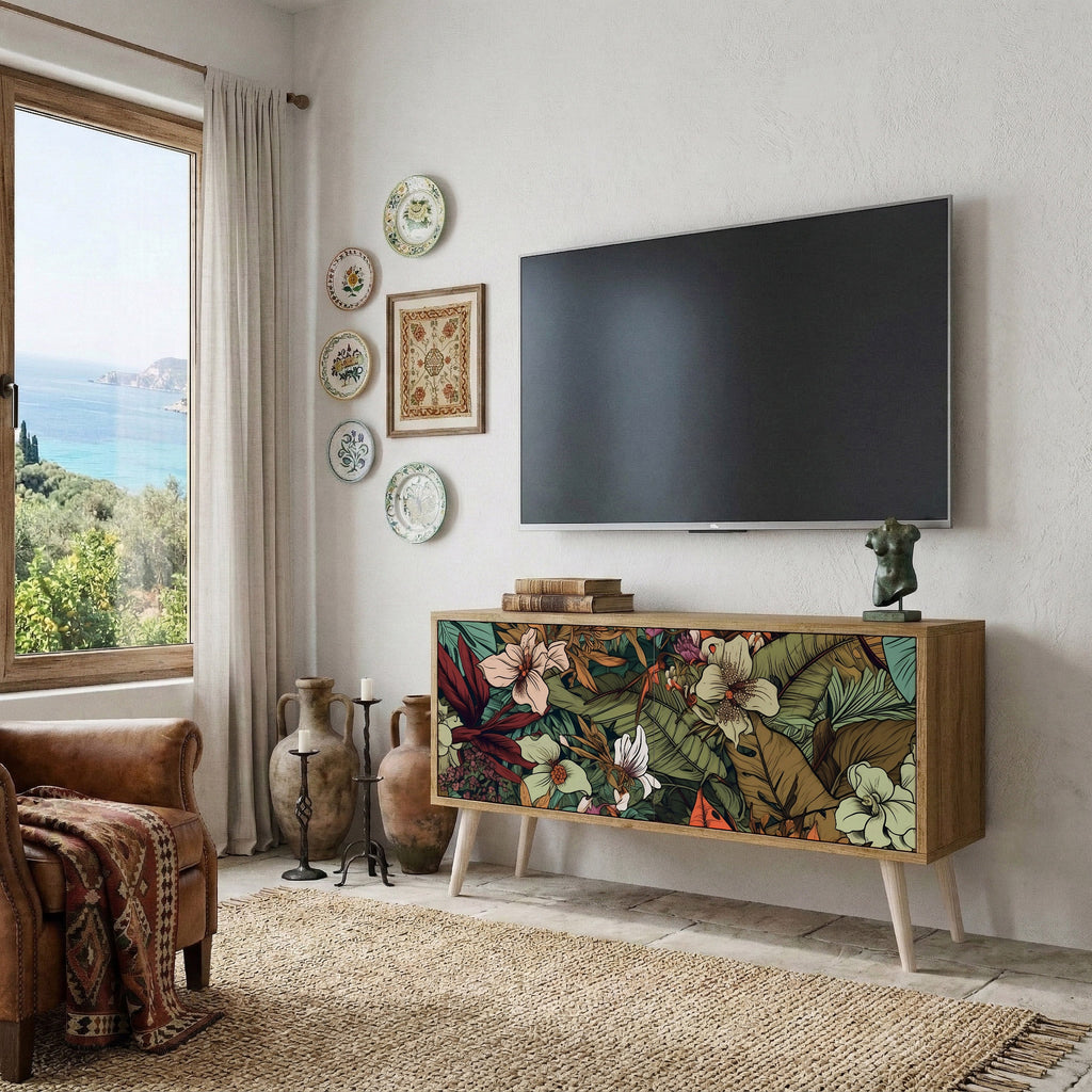 BOTANICAL EMERGENCE Compact 2-Door TV Cabinet