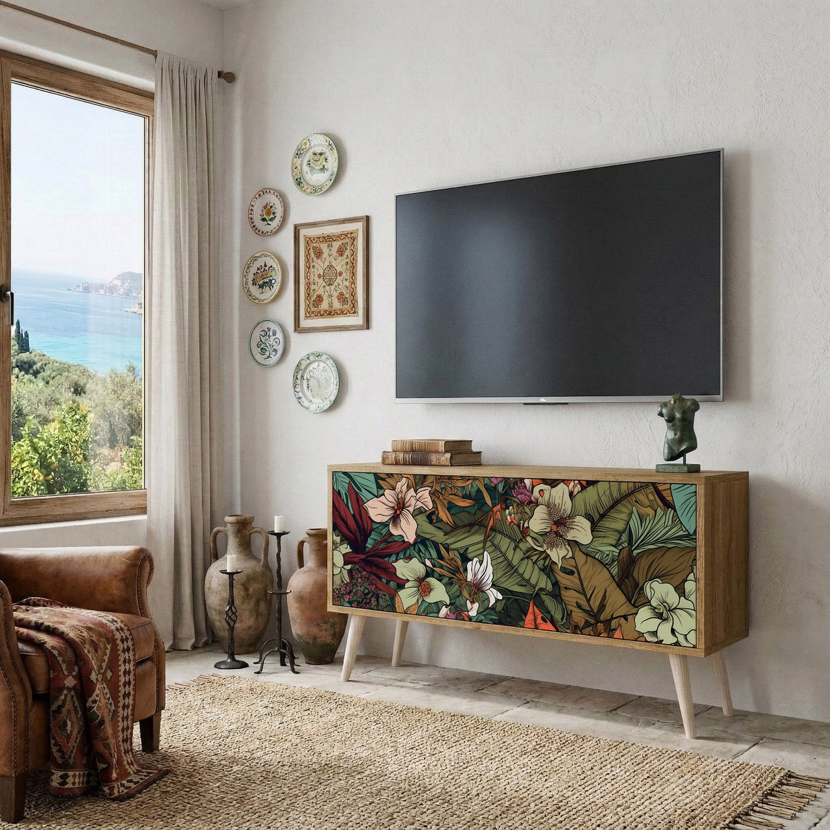 BOTANICAL EMERGENCE Móvel de TV Compacto de 2 Portas