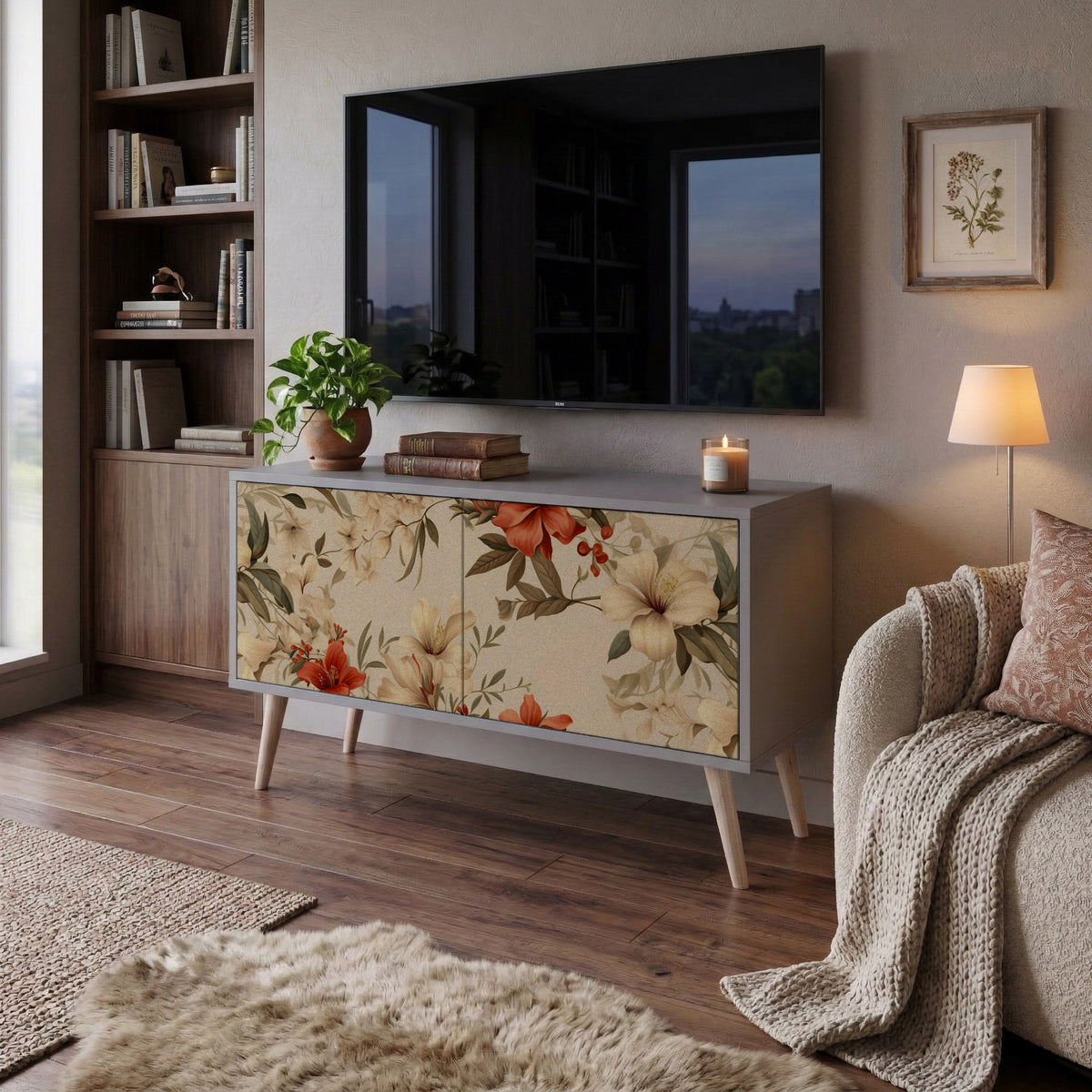 BLOOMING HARMONY Móvel de TV Compacto de 2 Portas