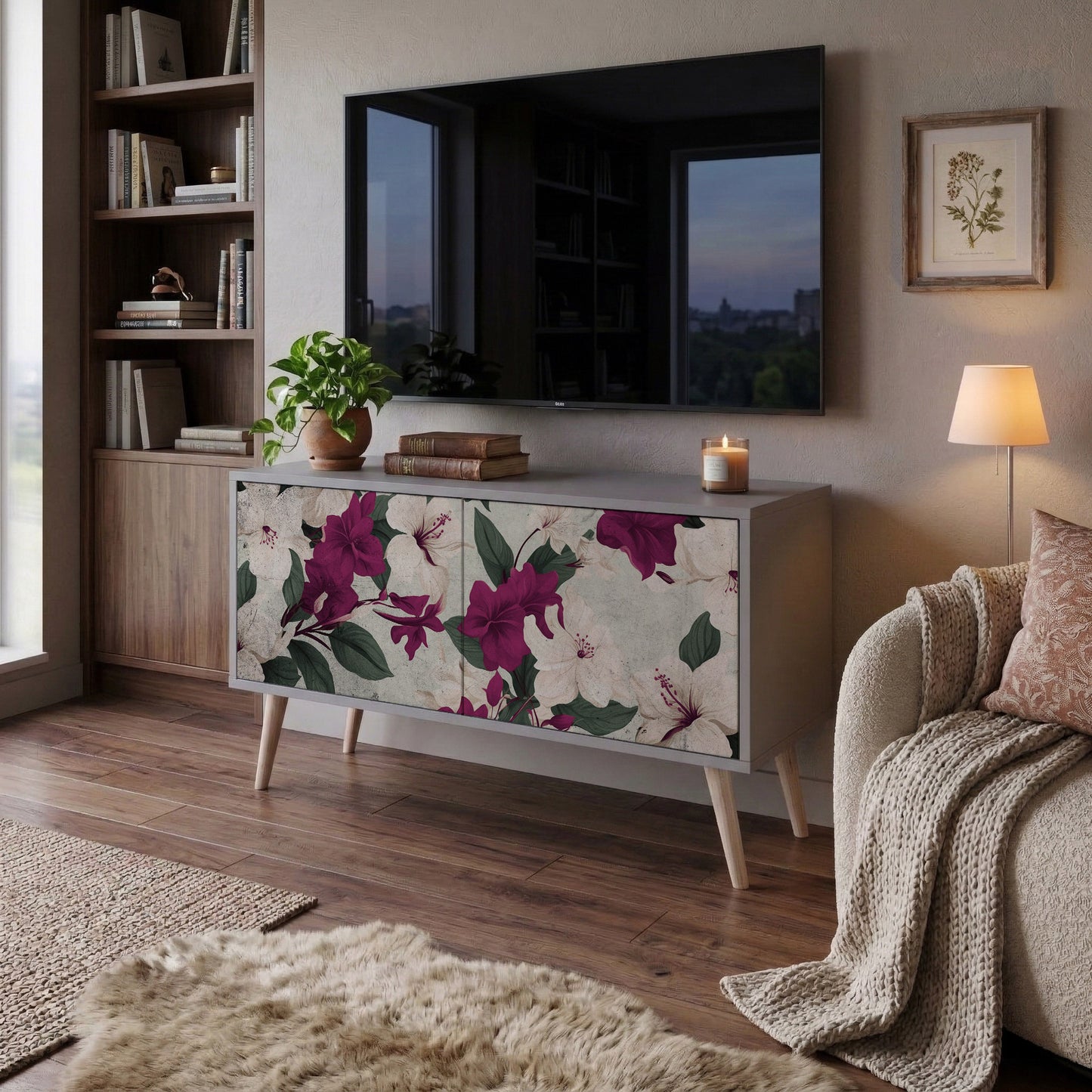 FLOWERET DREAM Móvel de TV Compacto de 2 Portas