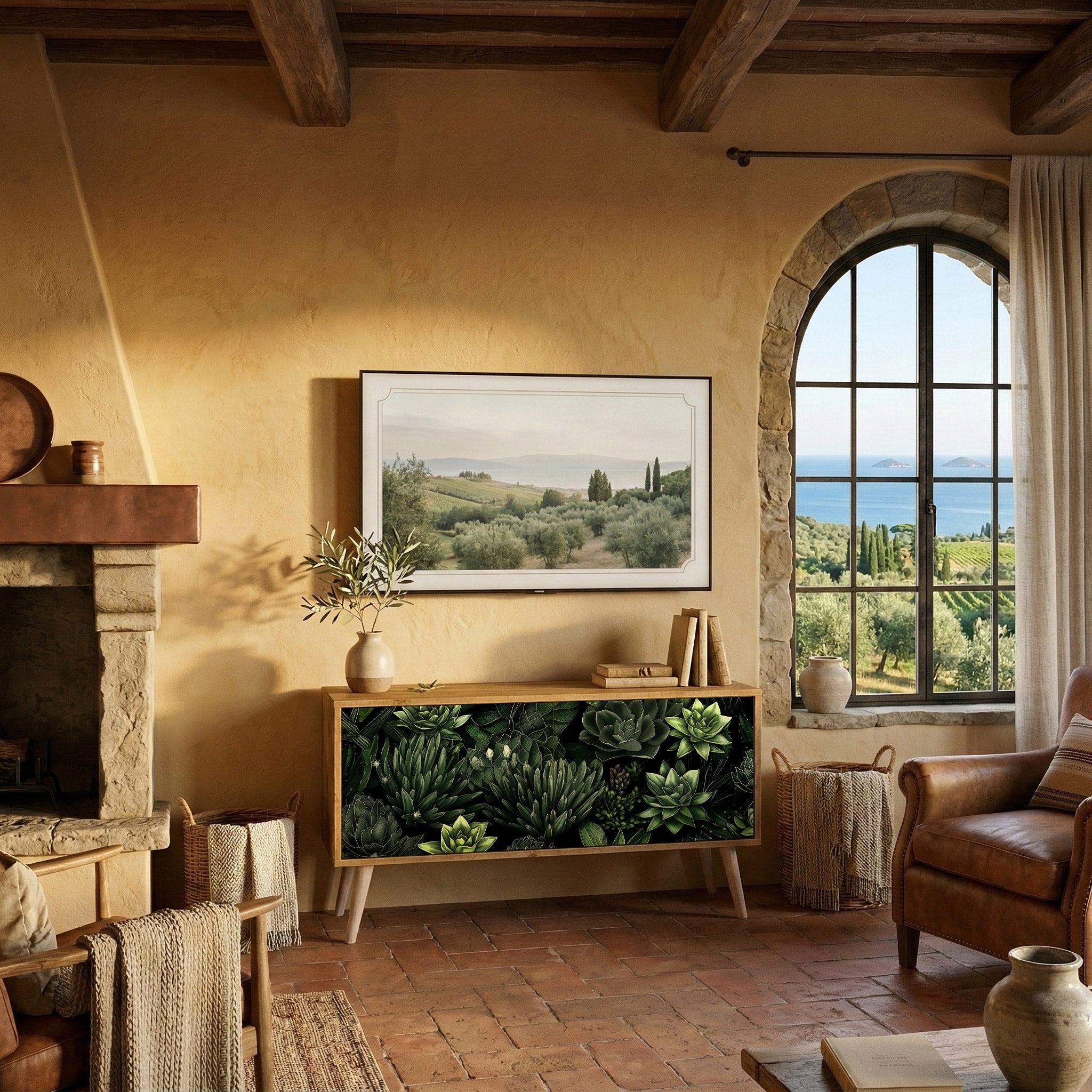 SUCCULENT JUNGLE Compact 2-Door TV Cabinet