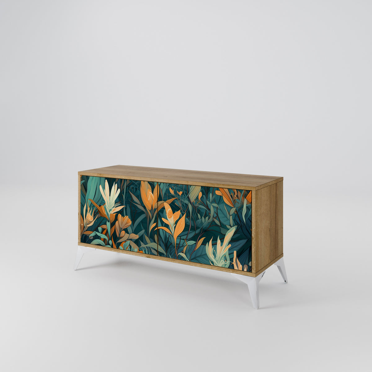 FLORAL SERENITY Móvel de TV Compacto de 2 Portas