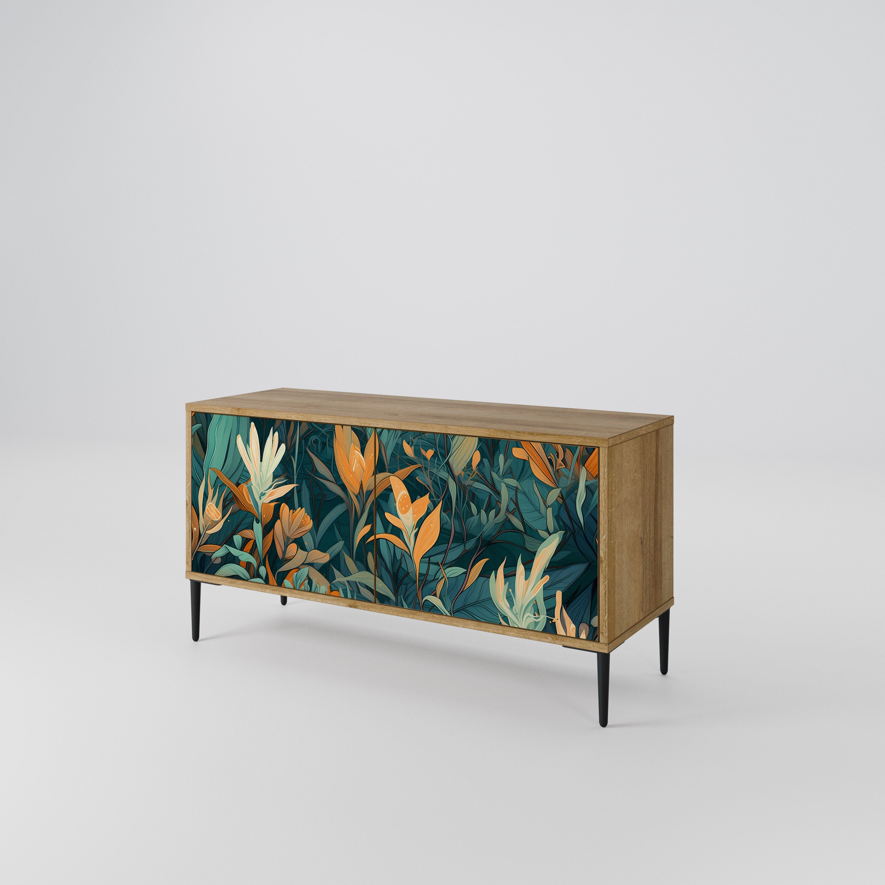 FLORAL SERENITY Compact 2-Door TV Cabinet