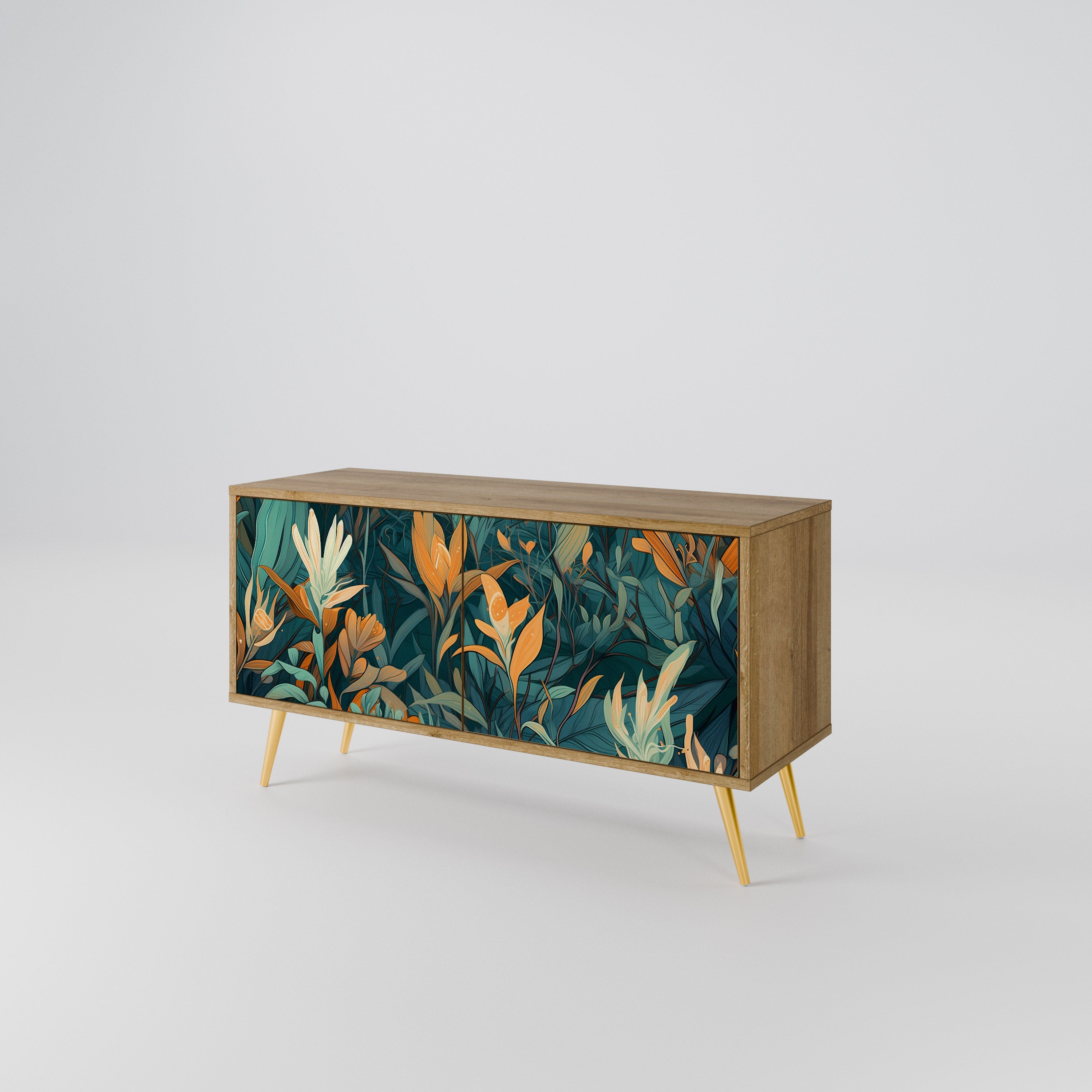 FLORAL SERENITY Compact 2-Door TV Cabinet