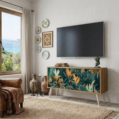 FLORAL SERENITY Móvel de TV Compacto de 2 Portas