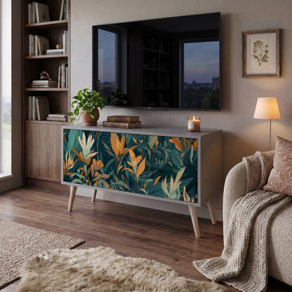 FLORAL SERENITY Móvel de TV Compacto de 2 Portas