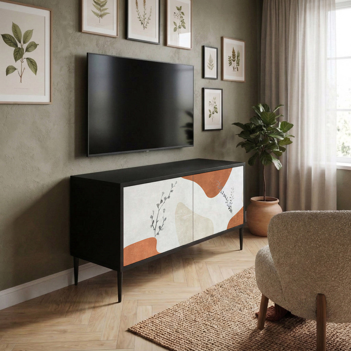 TRANQUIL TWIG Móvel de TV Compacto de 2 Portas
