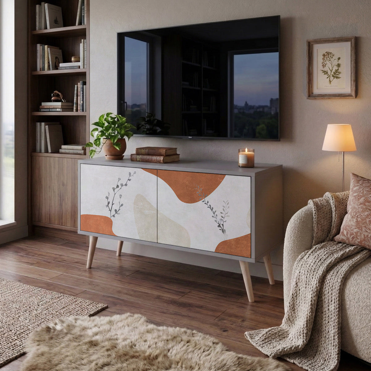 TRANQUIL TWIG Móvel de TV Compacto de 2 Portas