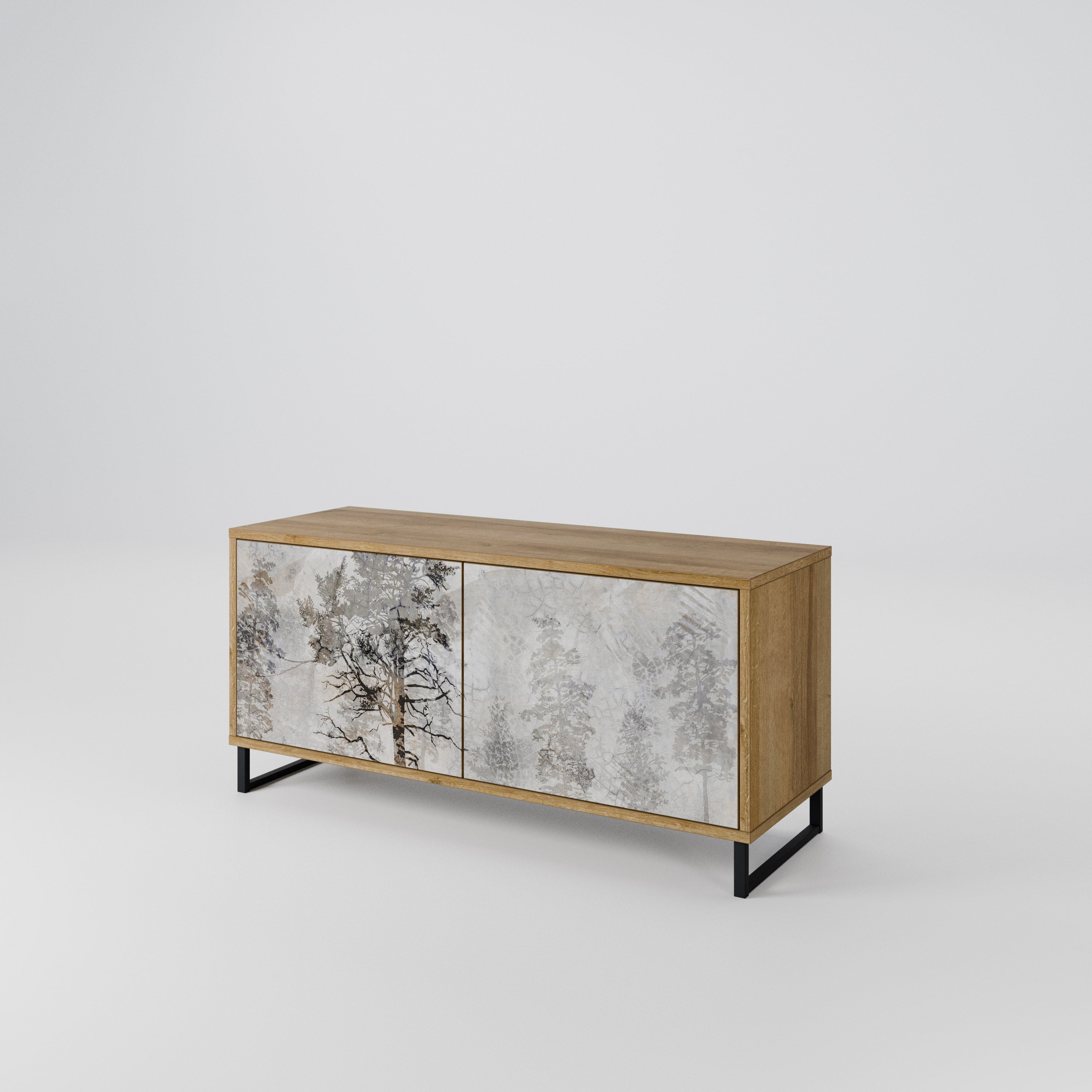 FADE IN THE TREES Compact 2-Door TV Cabinet