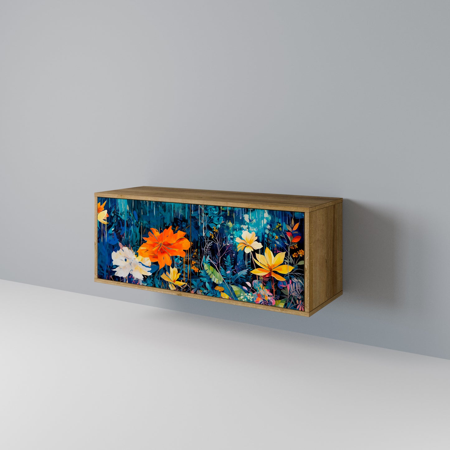 MIDNIGHT BLOSSOM Móvel de TV Compacto de 2 Portas