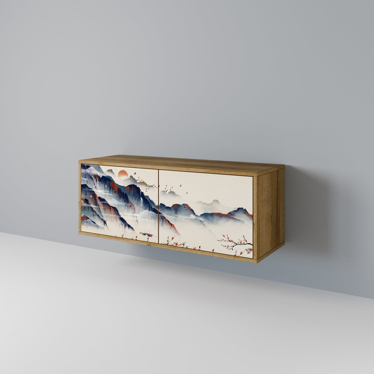 JAPANESE LANDSCAPE Móvel de TV Compacto de 2 Portas