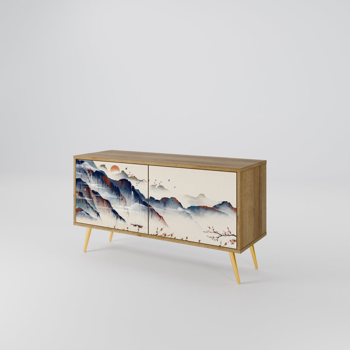 JAPANESE LANDSCAPE Móvel de TV Compacto de 2 Portas