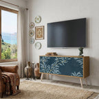 BLUE LEAVES Compact 2-Door TV Cabinet