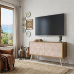 LEAVES ON BEIGE Compact 2-Door TV Cabinet
