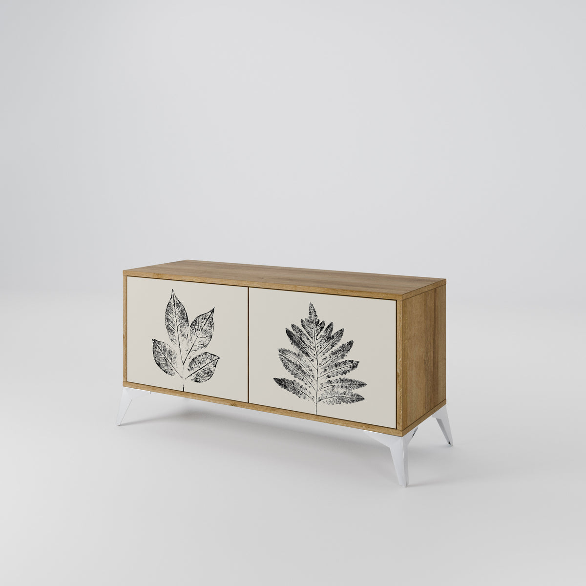 LEAFY STAMPS Móvel de TV Compacto de 2 Portas