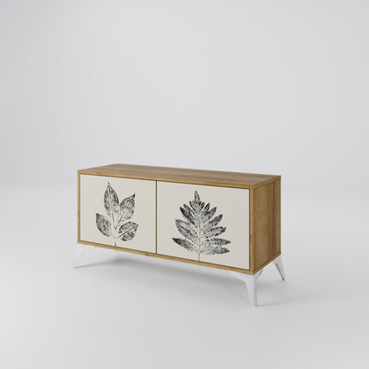 LEAFY STAMPS Móvel de TV Compacto de 2 Portas