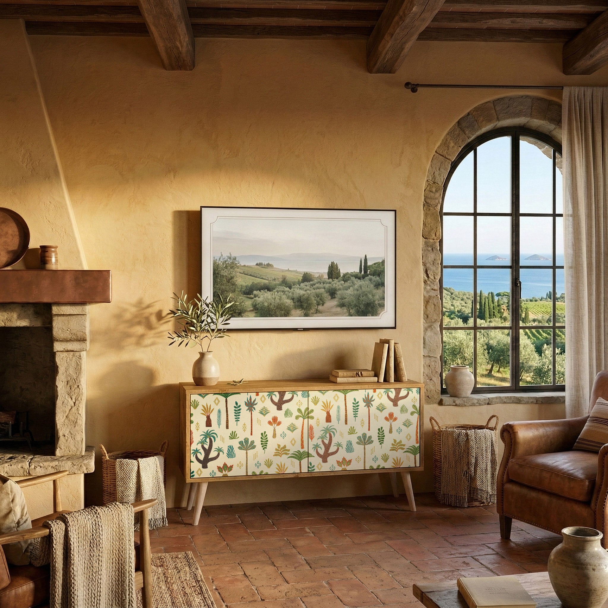 PALM SPRING Móvel de TV Compacto de 2 Portas