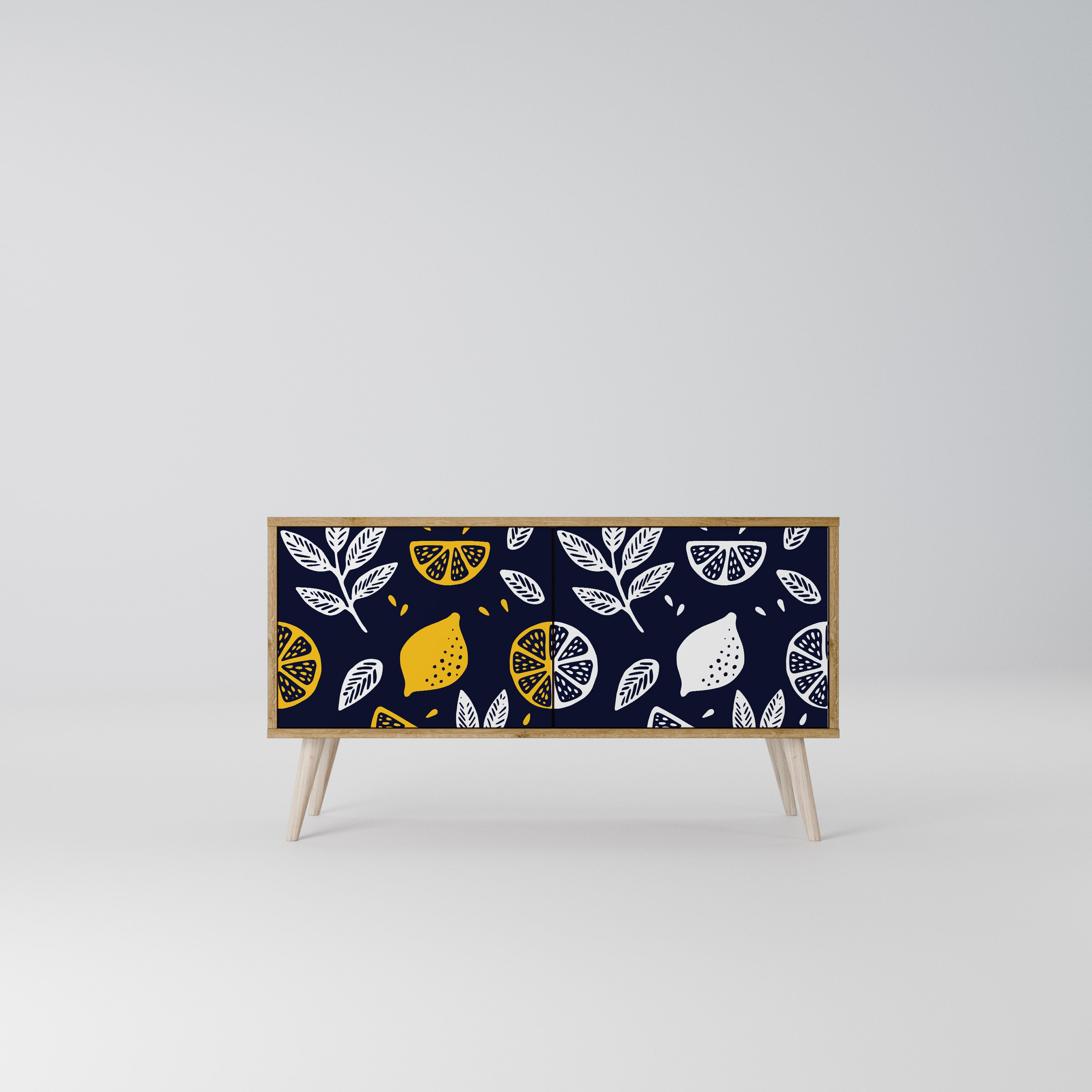 CITRUS BLACK AND WHITE Móvel de TV Compacto de 2 Portas