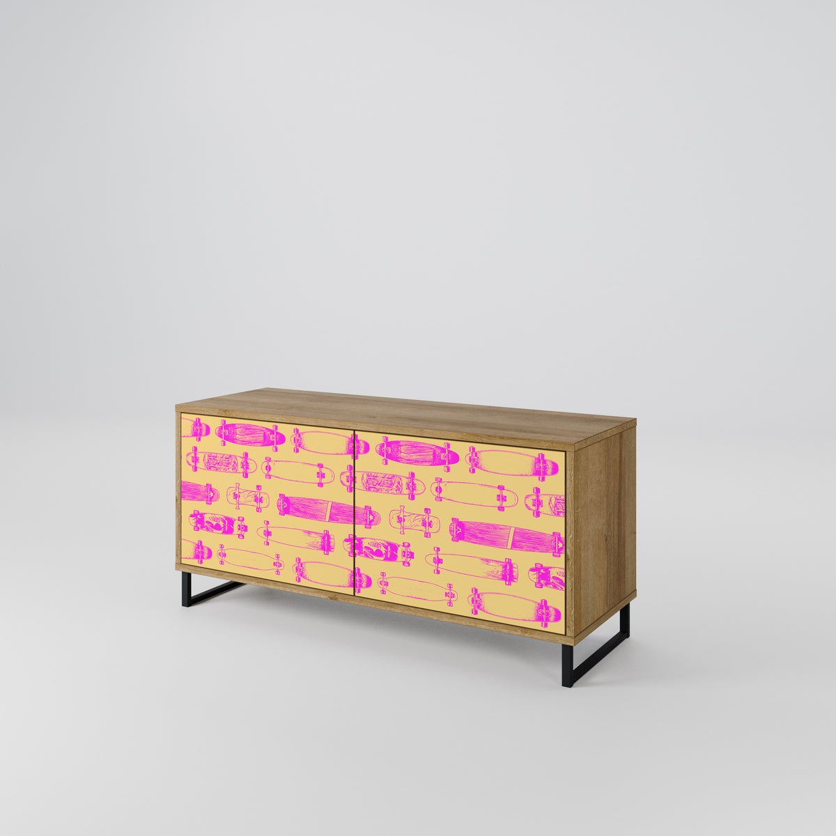 SKATEBOARD ARTISTRY Móvel de TV Compacto de 2 Portas