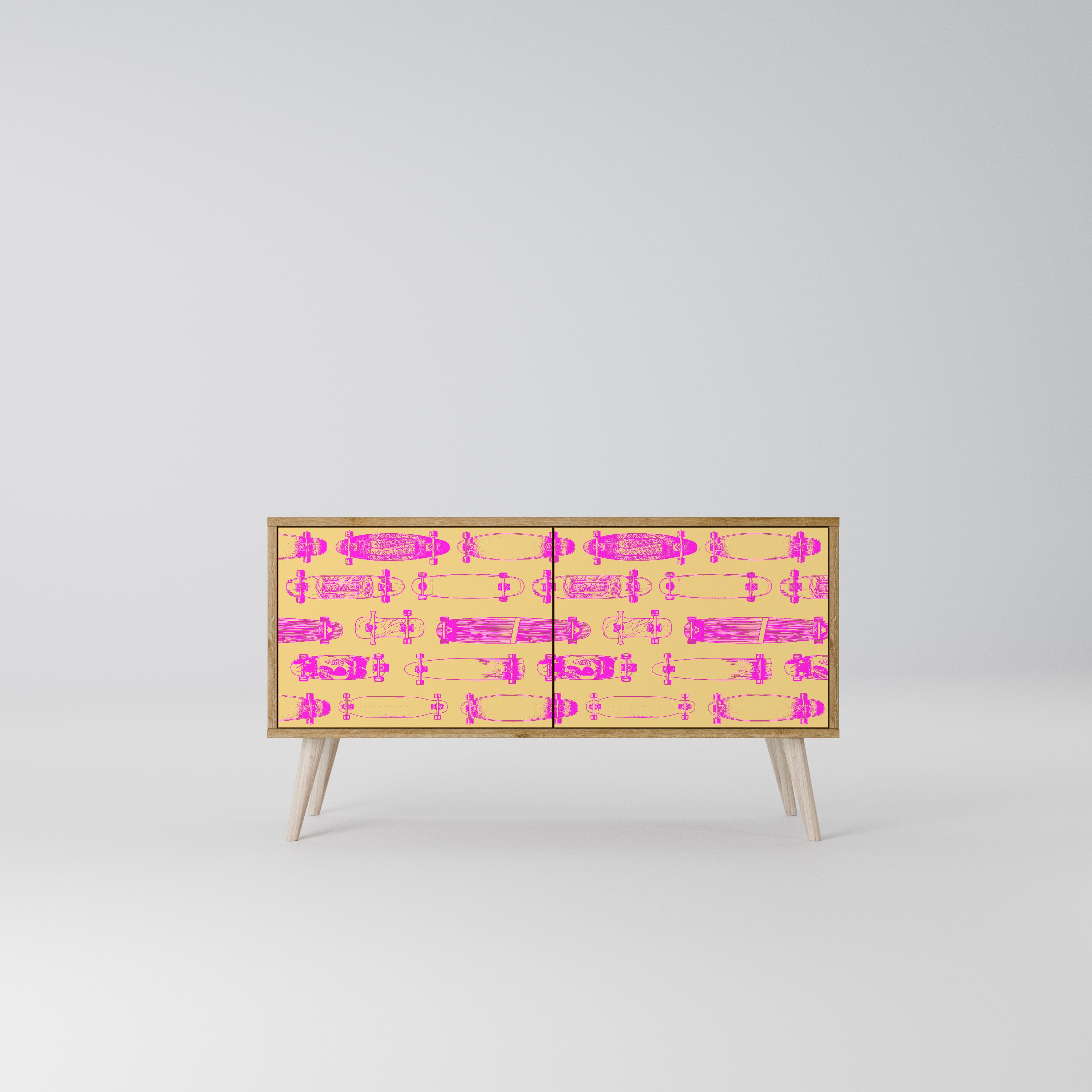 SKATEBOARD ARTISTRY Móvel de TV Compacto de 2 Portas