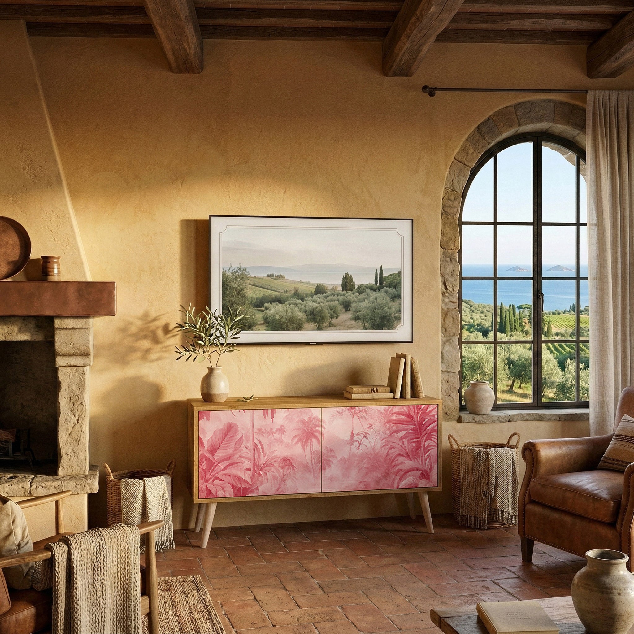 SWEET TROPICS Móvel de TV Compacto de 2 Portas