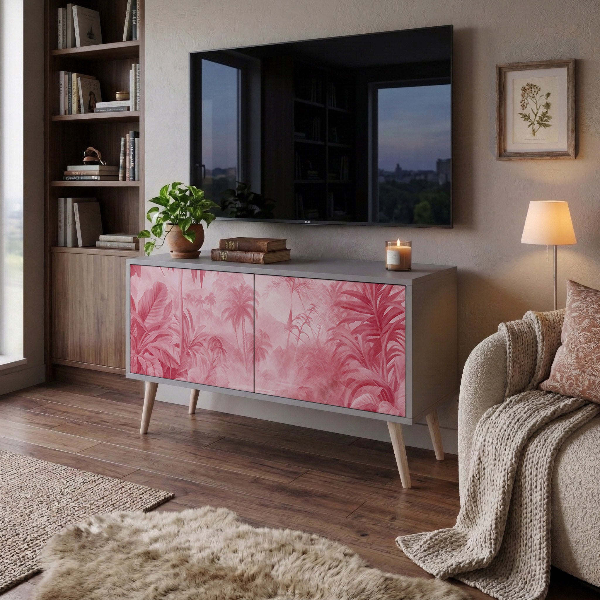 SWEET TROPICS Móvel de TV Compacto de 2 Portas