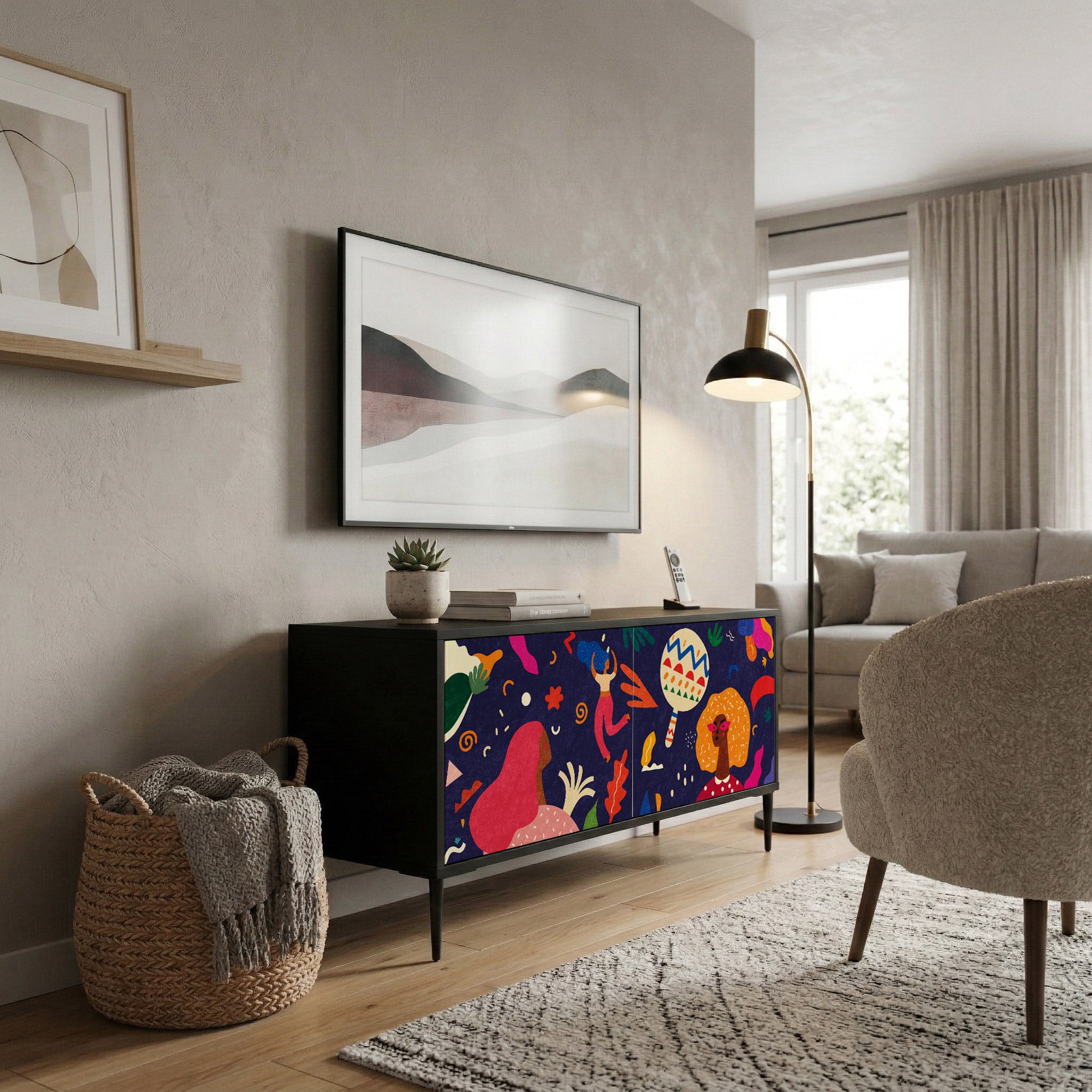 FESTIVE PLEASURES Compact 2-Door TV Cabinet