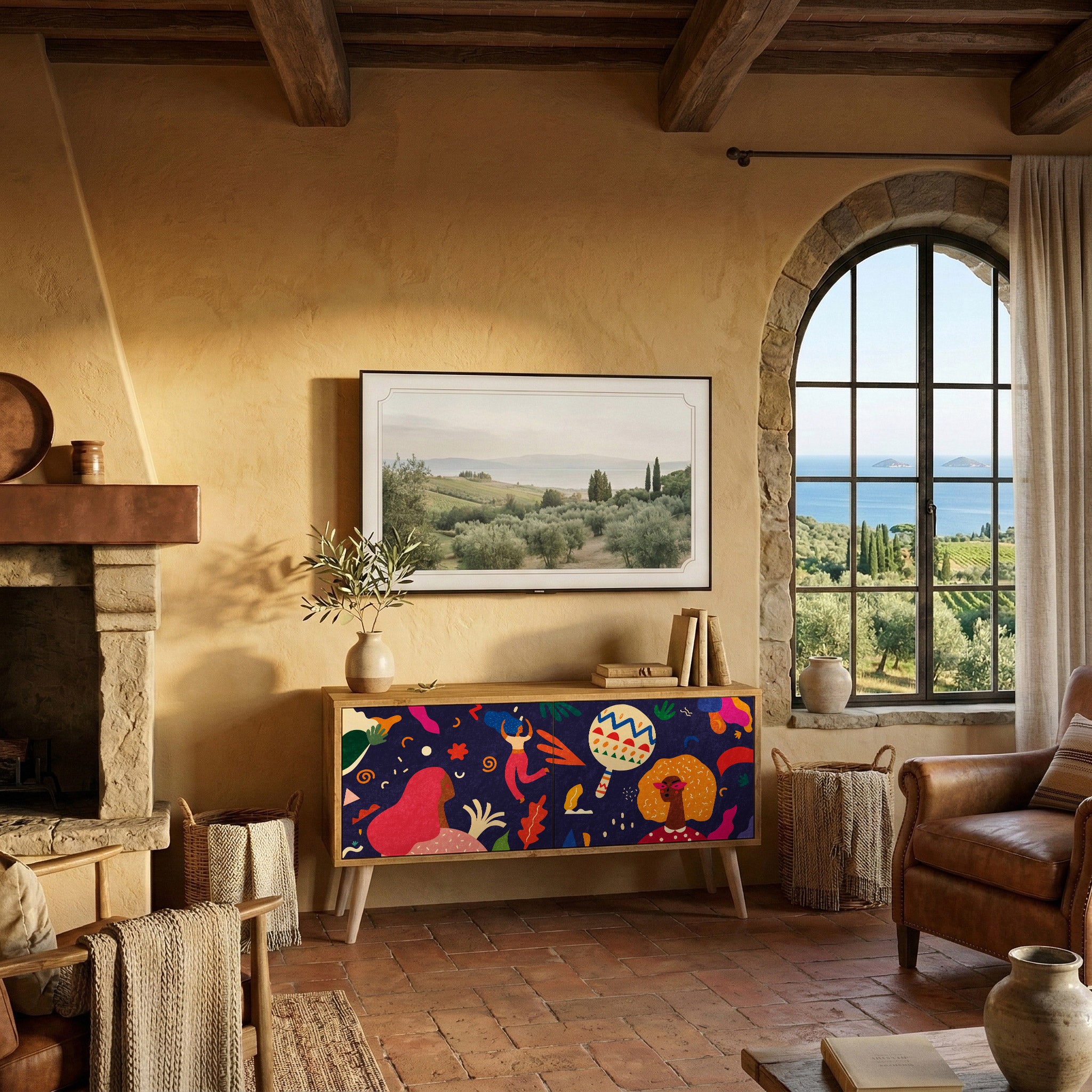 FESTIVE PLEASURES Móvel de TV Compacto de 2 Portas