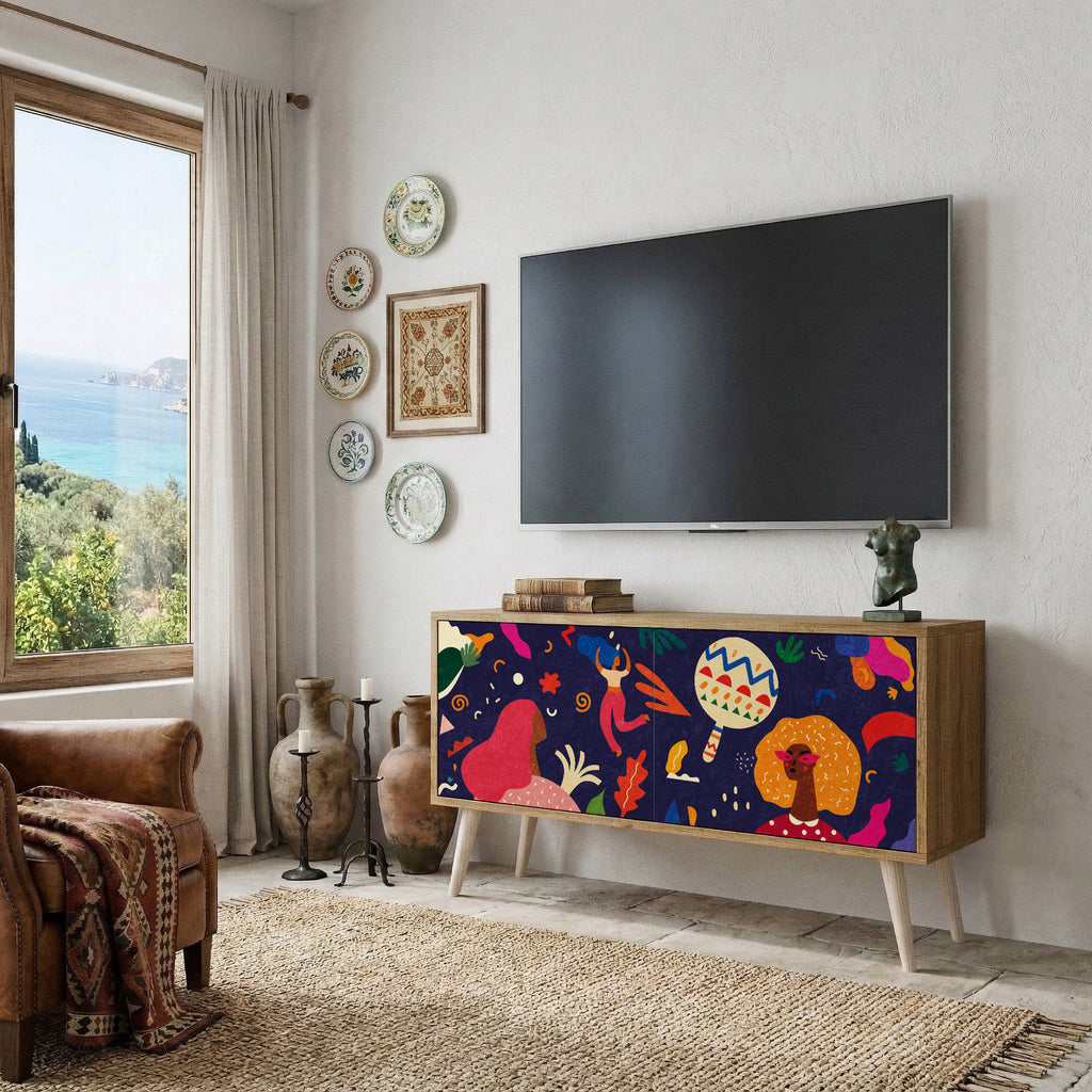 FESTIVE PLEASURES Compact 2-Door TV Cabinet