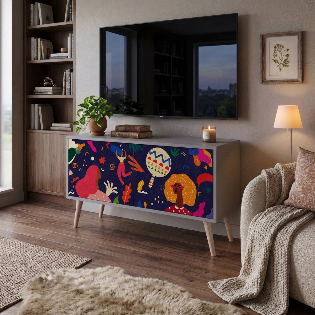 FESTIVE PLEASURES Compact 2-Door TV Cabinet