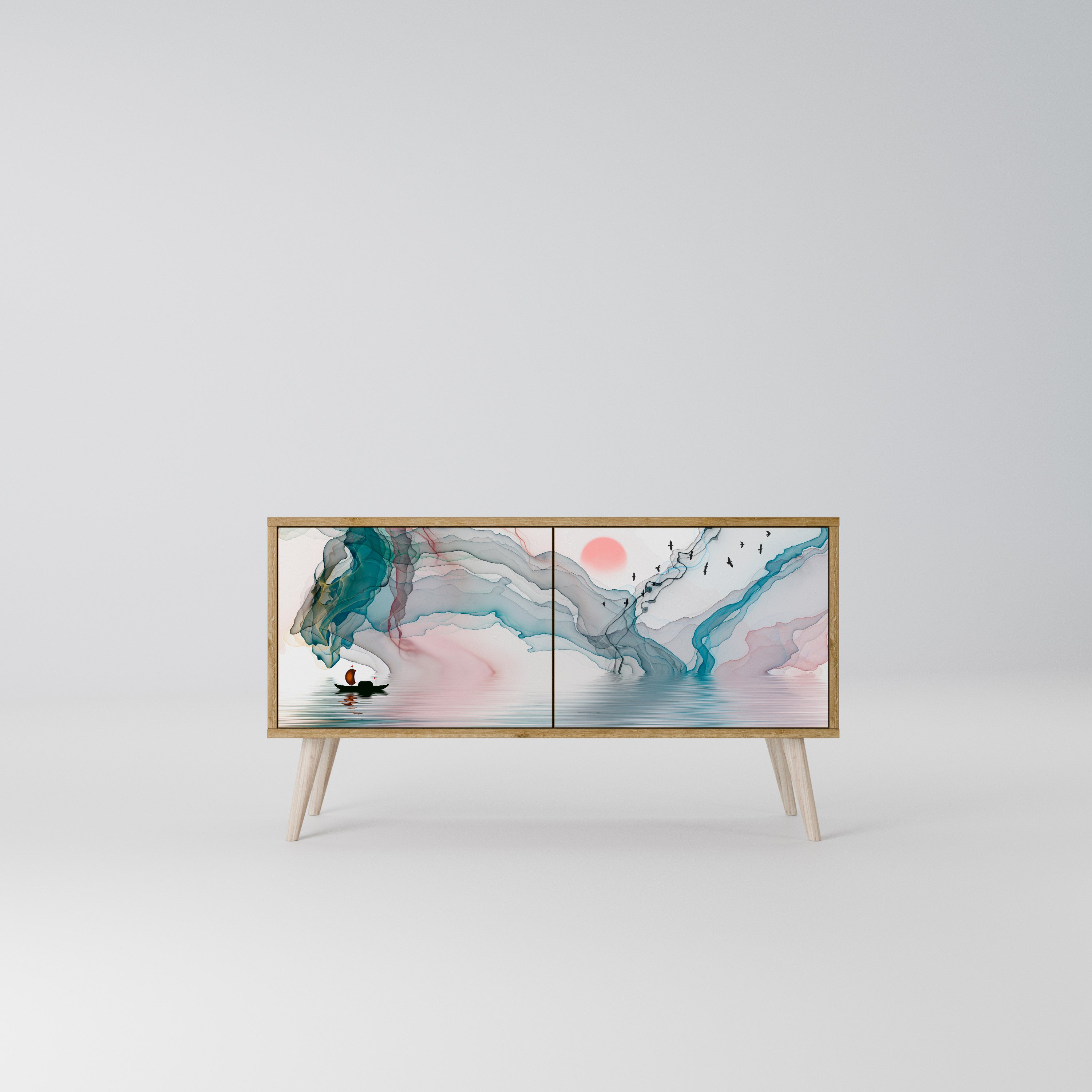 VELVET CROSSING Móvel de TV Compacto de 2 Portas