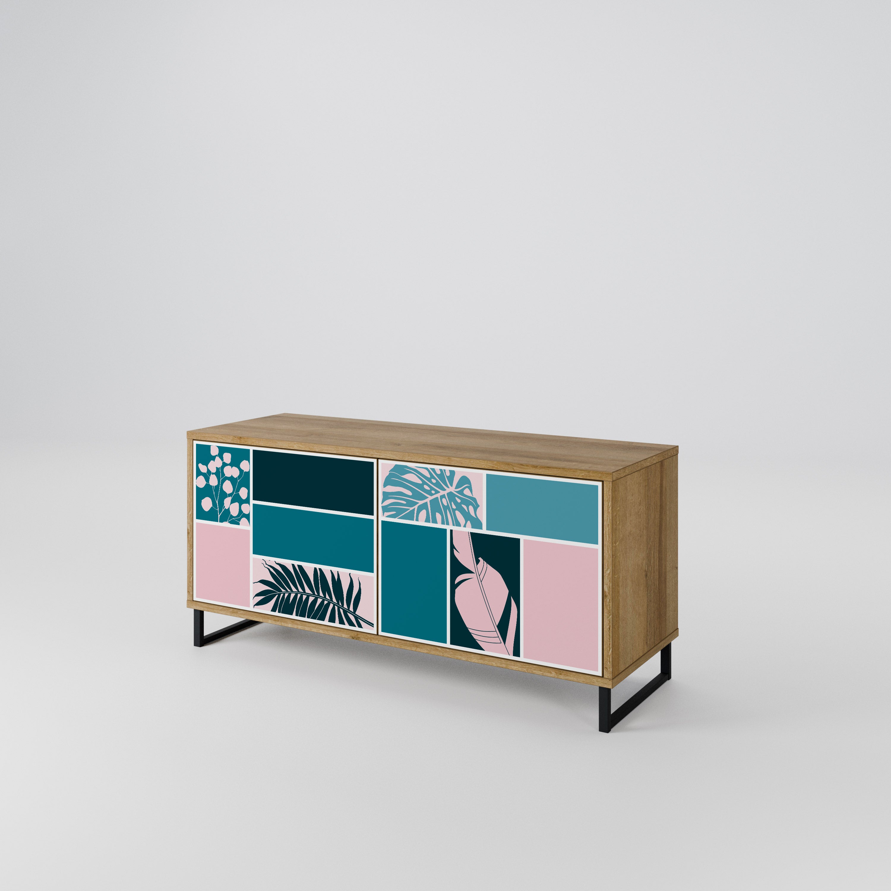 COMBINATION OF SHAPES Compact 2-Door TV Cabinet