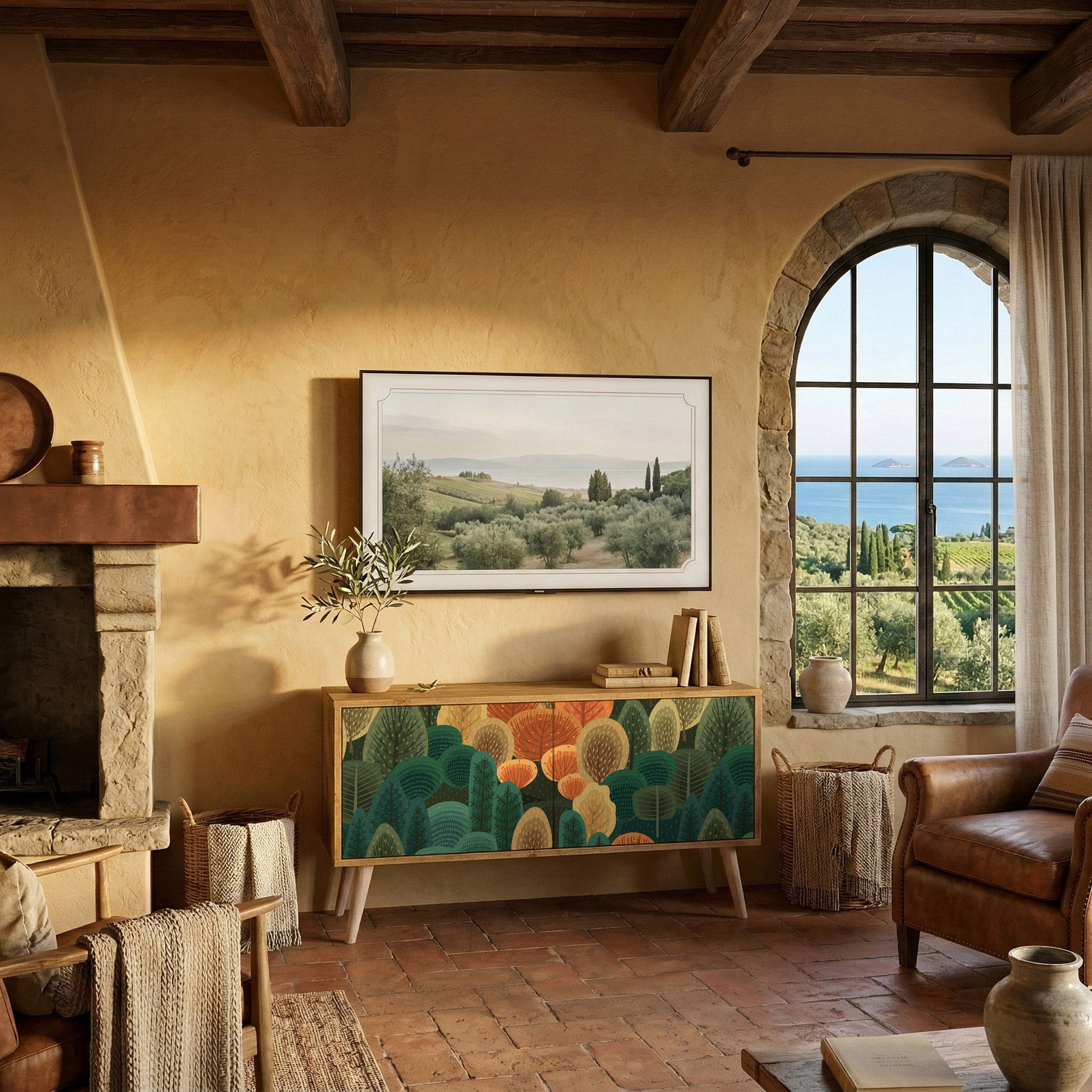 AUTUMN KALEIDOSCOPE Móvel de TV Compacto de 2 Portas