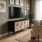 AFRICAN STYLE Móvel de TV Compacto de 2 Portas