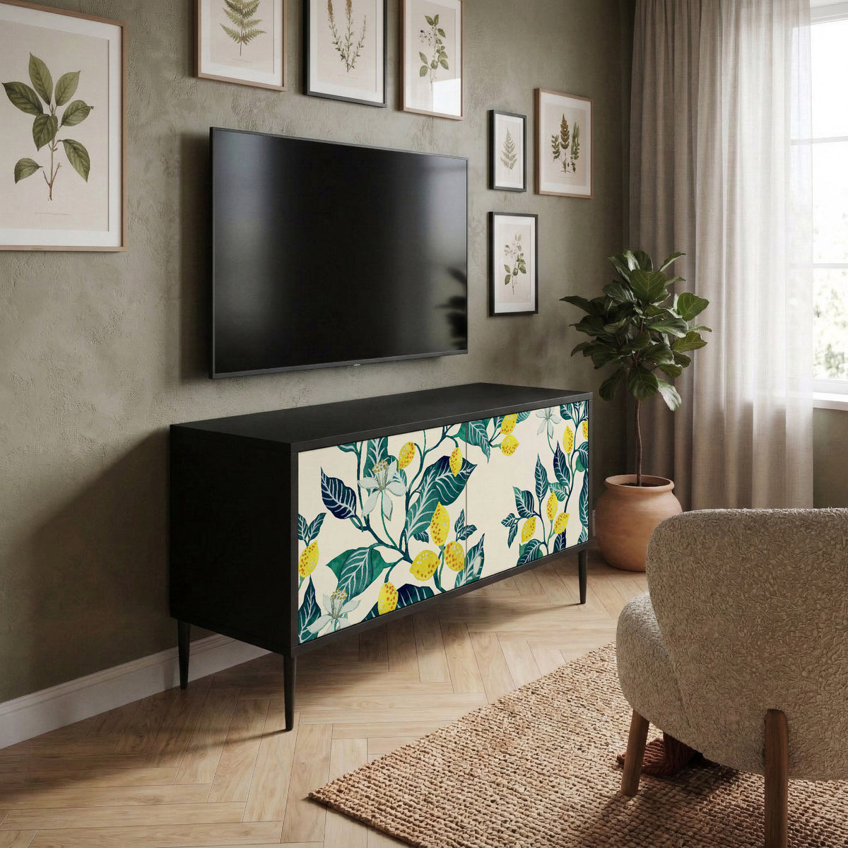 LEMON TREE Móvel de TV Compacto de 2 Portas