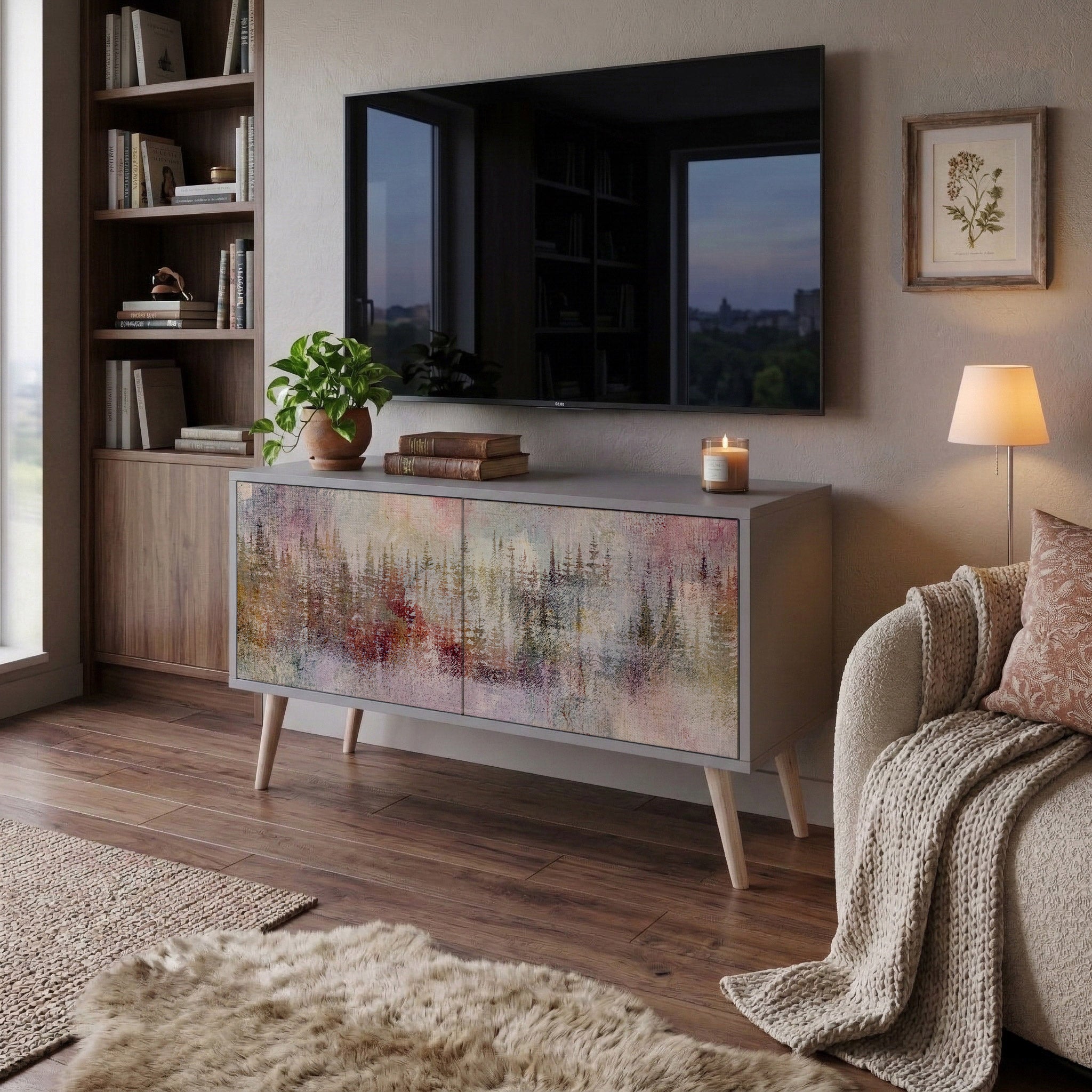 VEILED SUMMIT Móvel de TV Compacto de 2 Portas