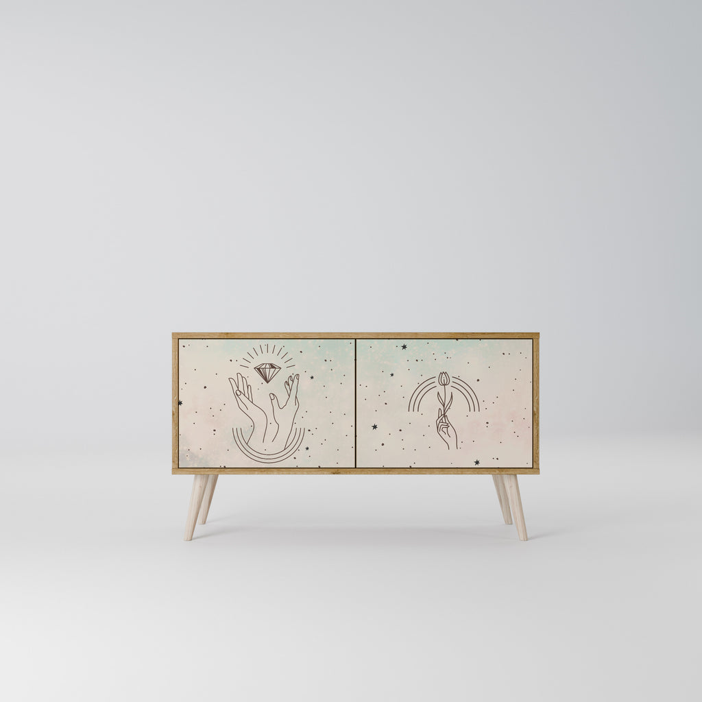 DELICATE BEAUTY Móvel de TV Compacto de 2 Portas