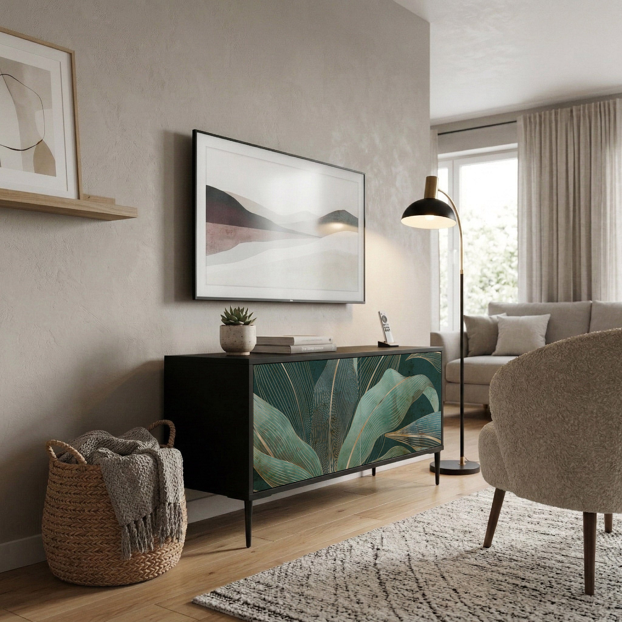 ROYAL GREEN Móvel de TV Compacto de 2 Portas