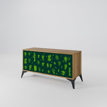 DESERT GREEN Móvel de TV Compacto de 2 Portas