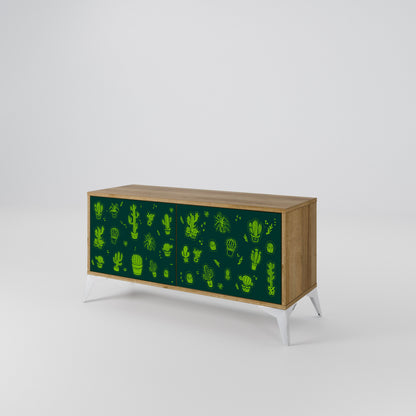 DESERT GREEN Móvel de TV Compacto de 2 Portas