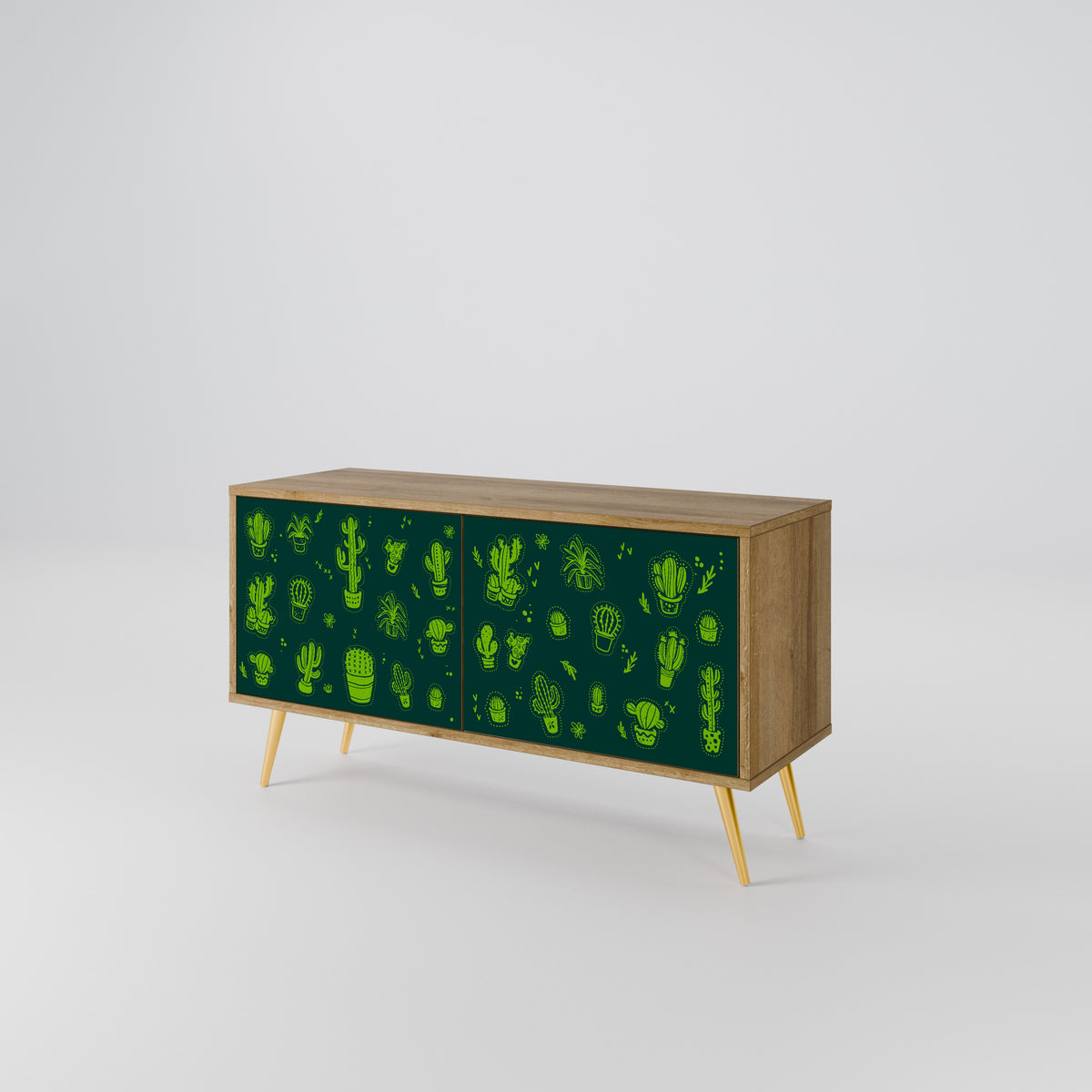 DESERT GREEN Móvel de TV Compacto de 2 Portas