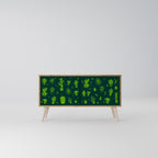 DESERT GREEN Móvel de TV Compacto de 2 Portas