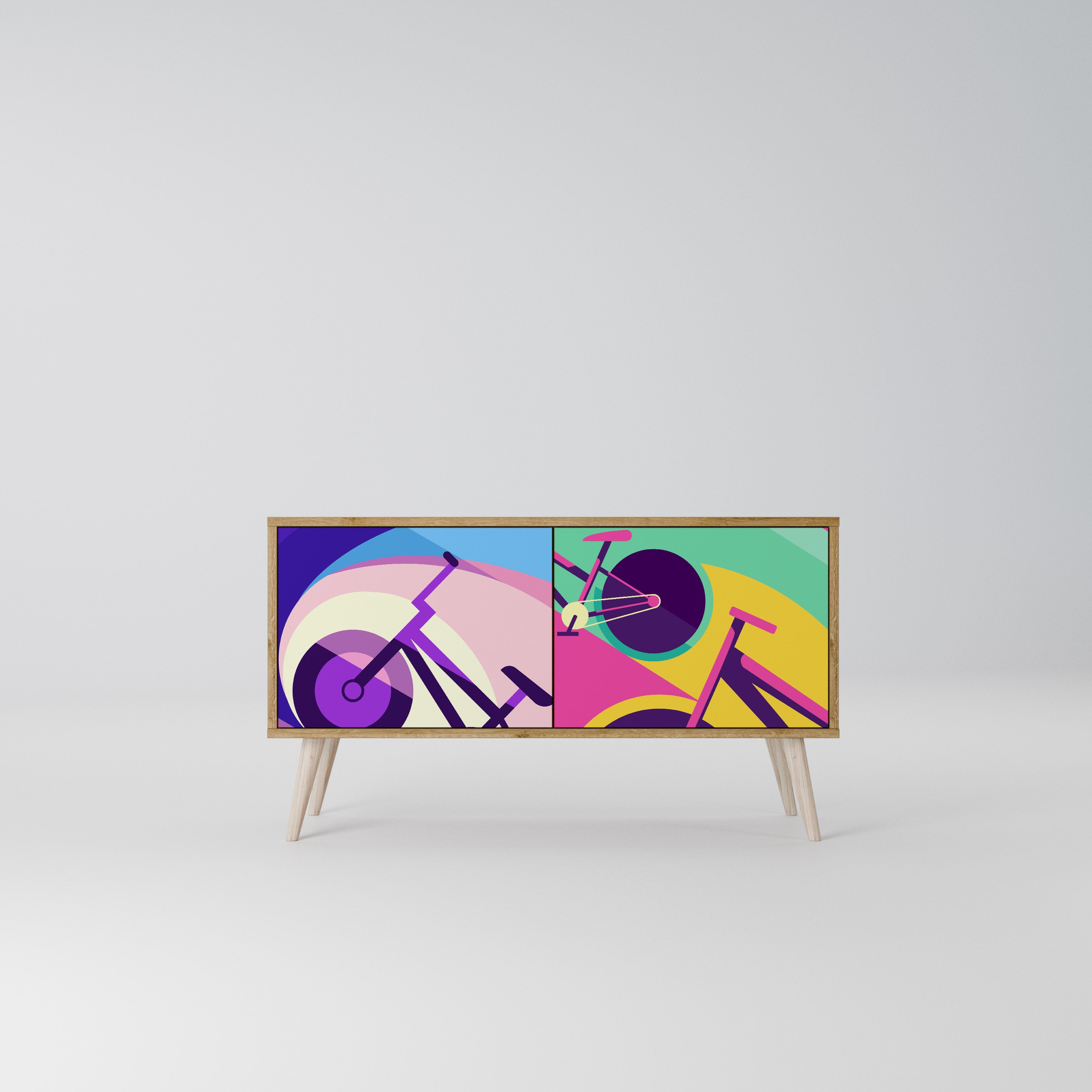 BIKE DREAMS Móvel de TV Compacto de 2 Portas