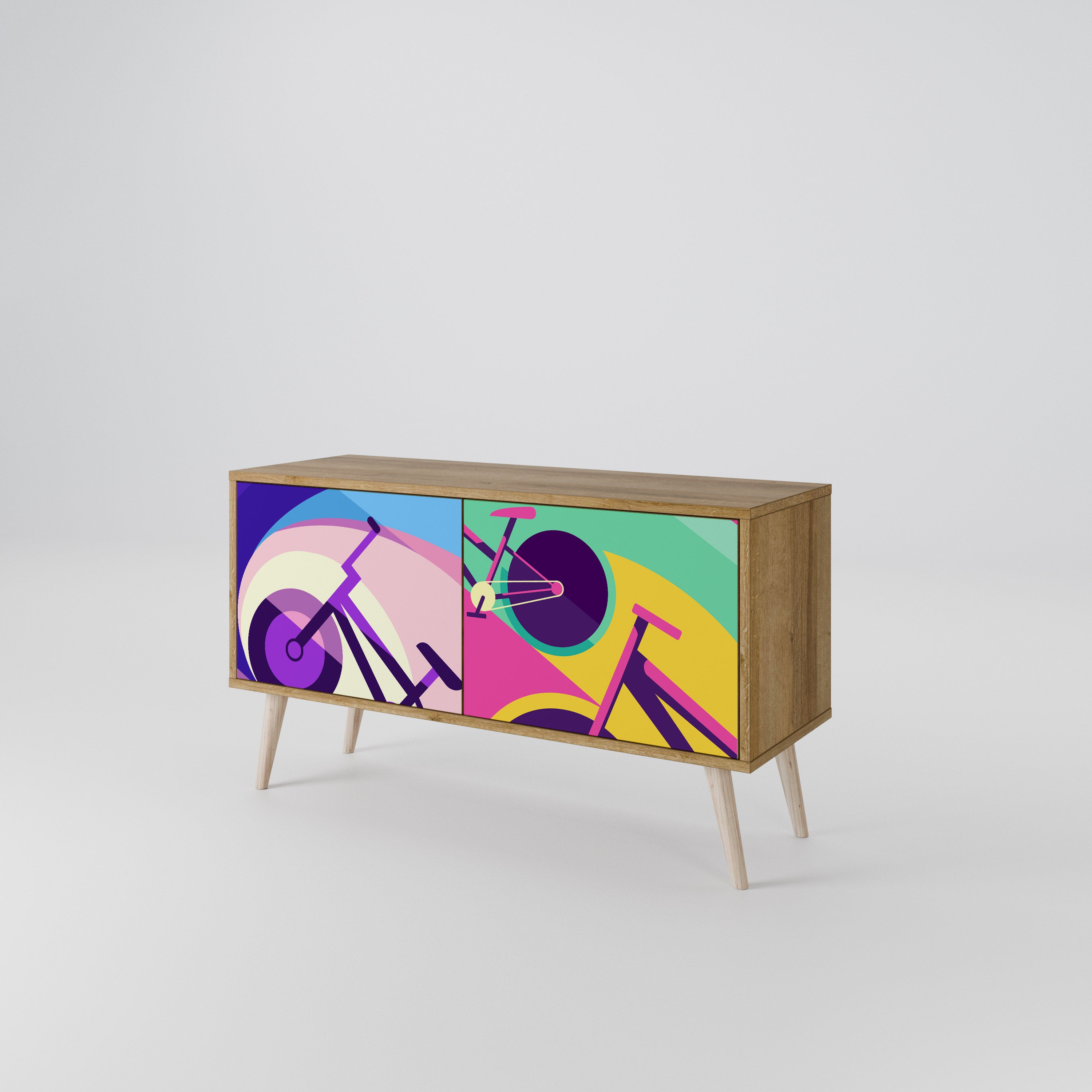 BIKE DREAMS Móvel de TV Compacto de 2 Portas